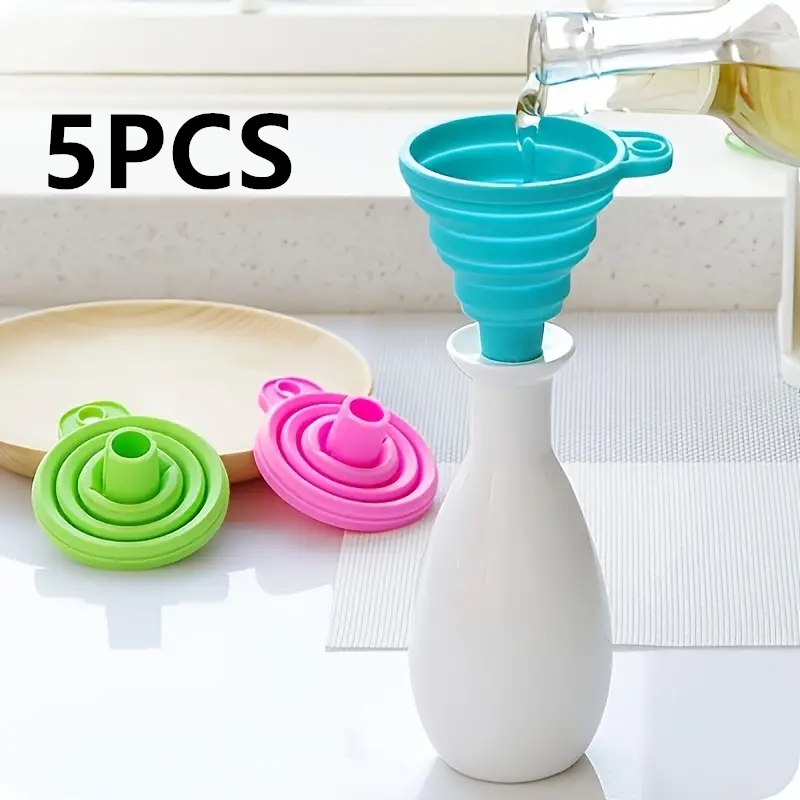 Kitchen Gadgets Small - Entonnoir pliant en Silicone, multifonctionnel, Portable,