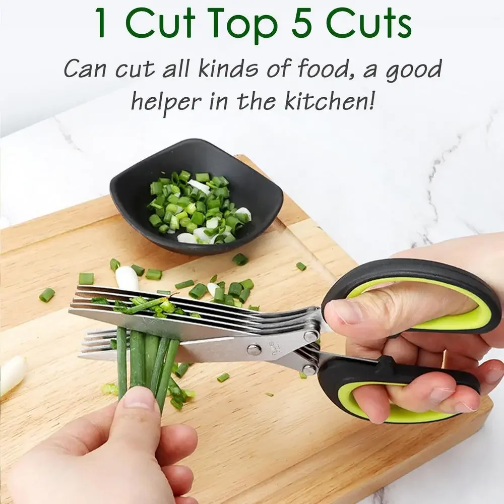 Herb Scissors 5 Blade - Ciseaux multicouches de cuisine, 5 lames,