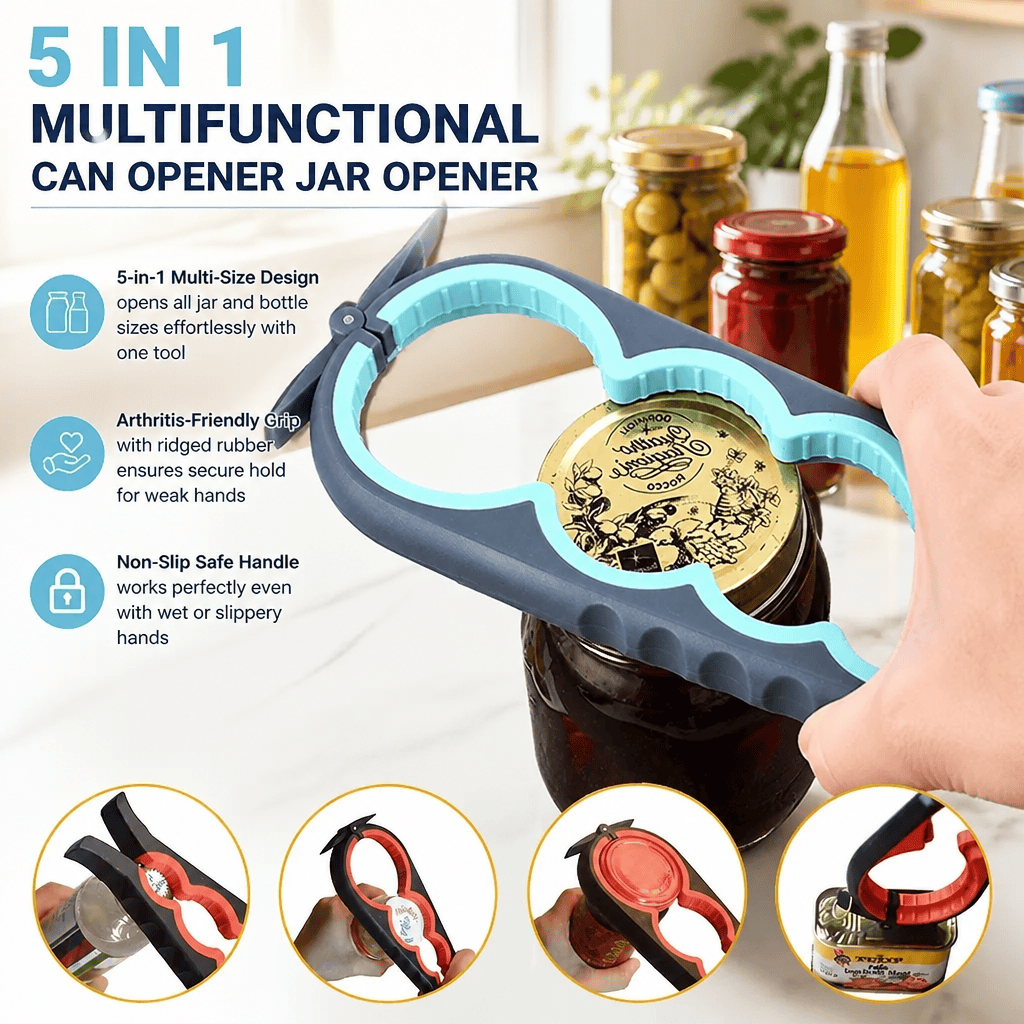 Kitchenaid Kitchen Gadgets - Ouvre-bocal 5 en 1, ouvre-bouteille, aide
