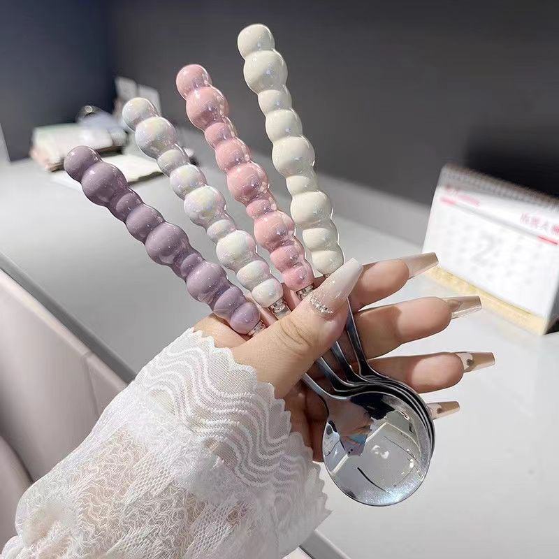 Healthy Kitchen Gadgets - Cuillère à poignée perlée en acier
