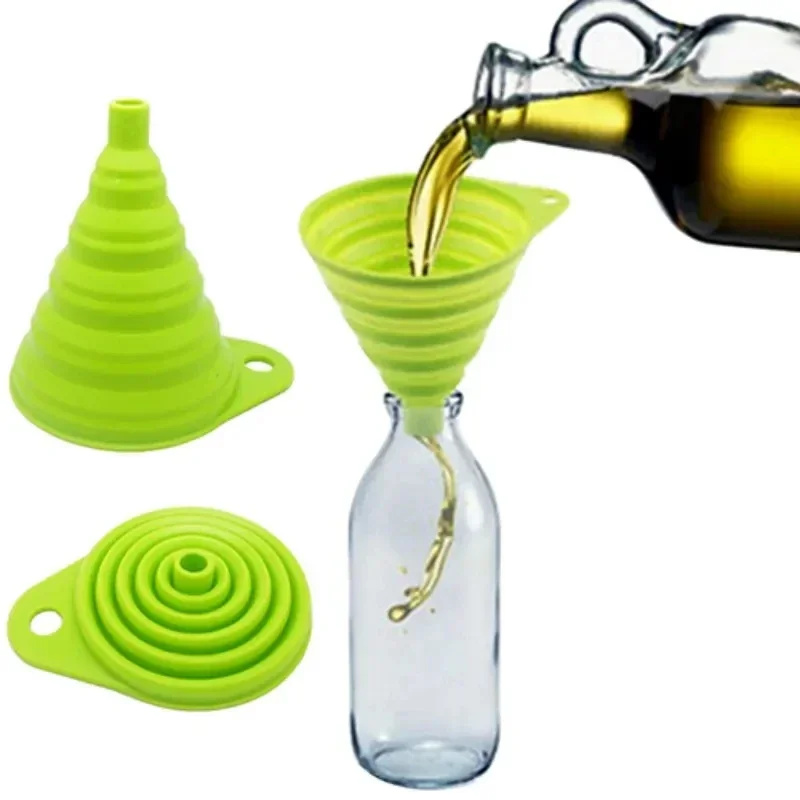 Kitchen Gadgets Small - 1/4 PIÈCES Entonnoir pliable en silicone