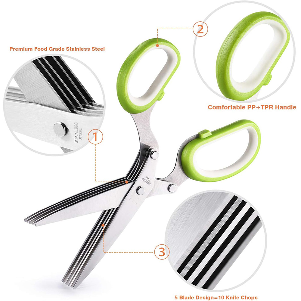 Ciseaux à herbes en acier inox - Herb Scissors 5 Blade avis et prix